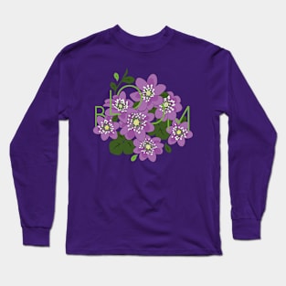 Bloom. Hepatica Flowers Long Sleeve T-Shirt